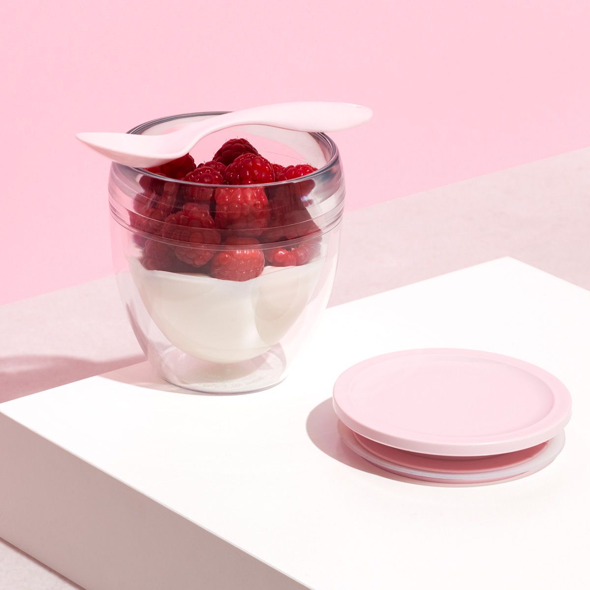 Image - Bodum Pavina To Go 2pcs Double Wall Tumbler, 0.2L, 6oz with Lid, Pink