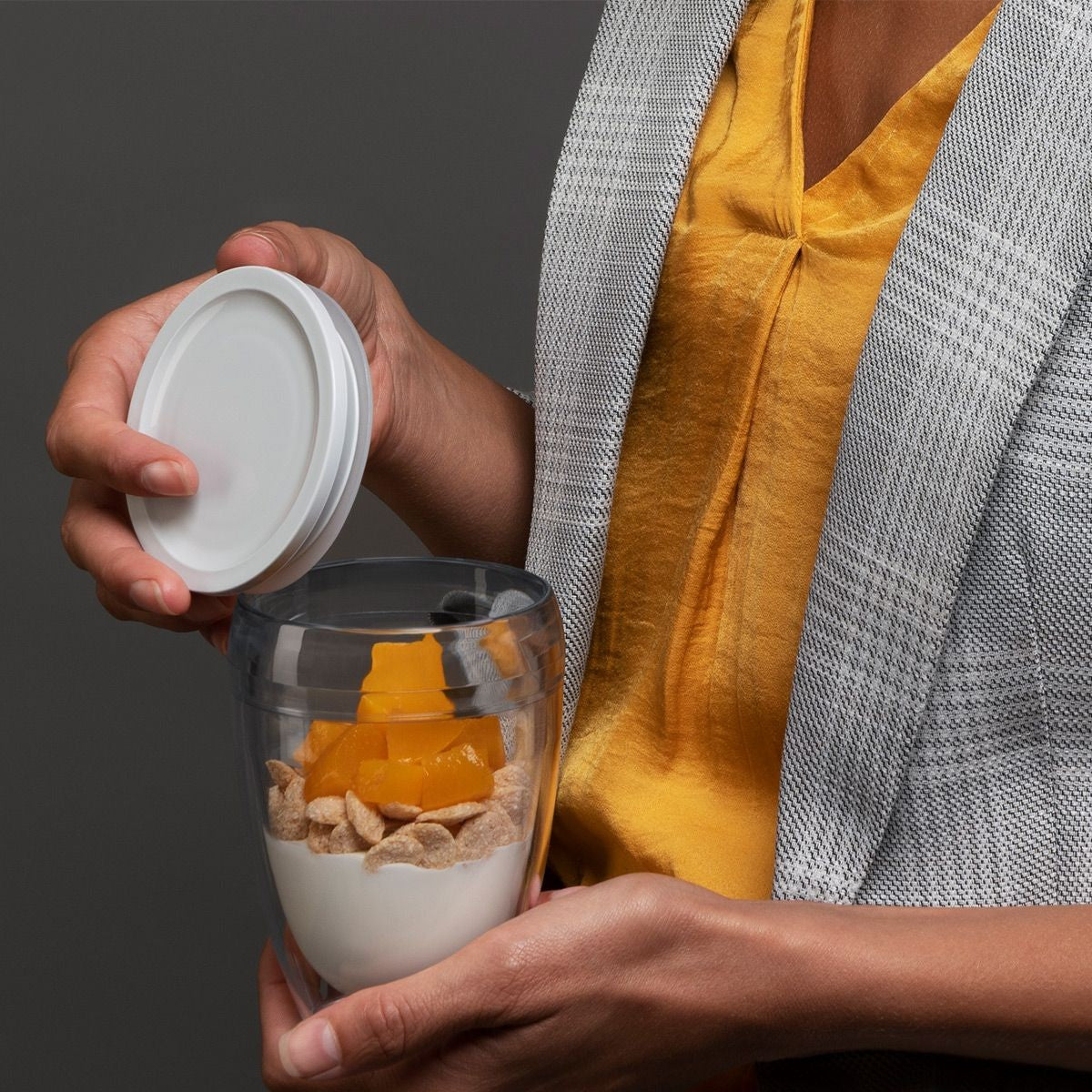 Image - Bodum PAVINA TO GO 2 pcs Double Wall Tumbler, 0.3L, 10oz with Lid, Shadow