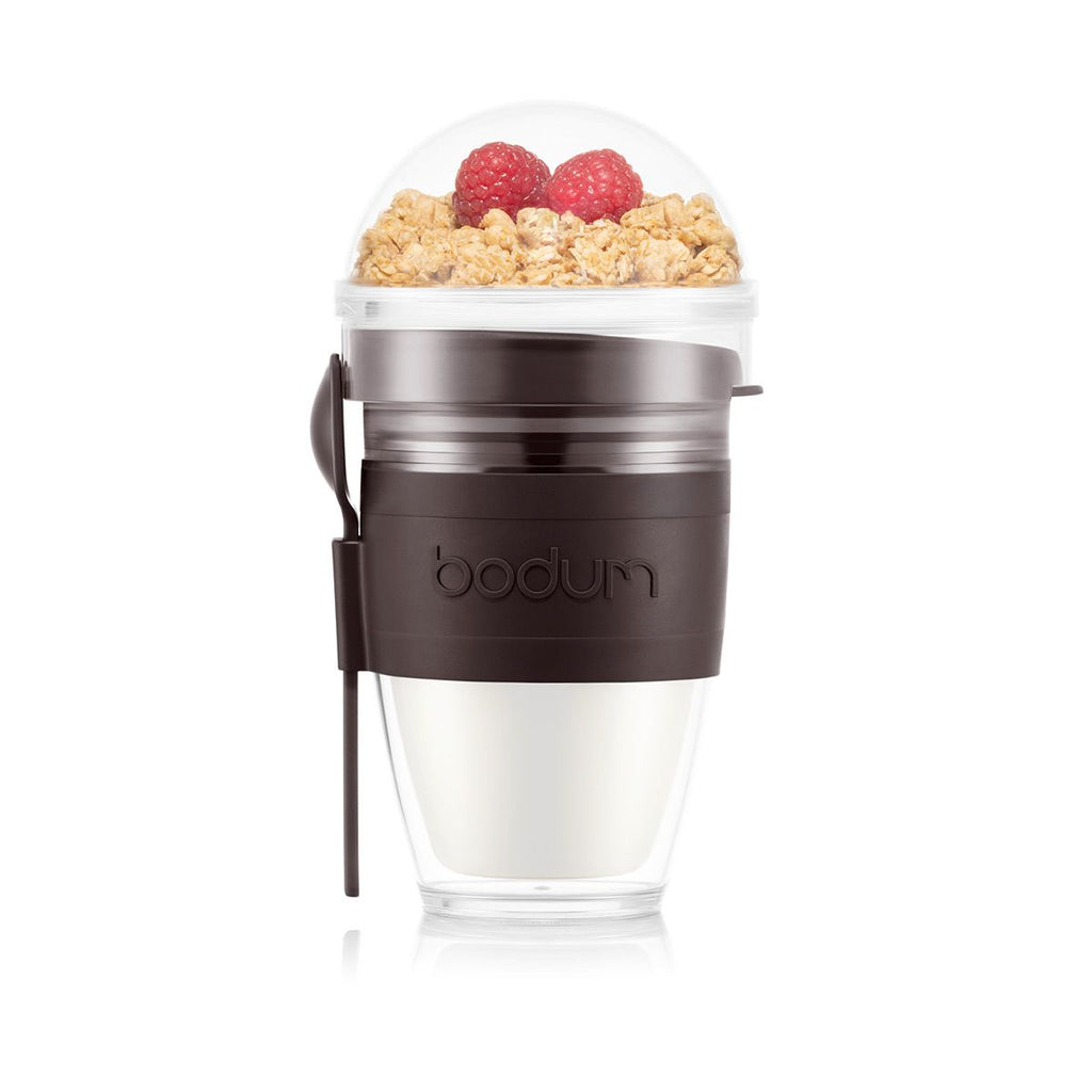 Image - Bodum JOYCUP Yogurt cup To Go With Cereal Container, 0.25L/8oz, Dark Roast (Black)