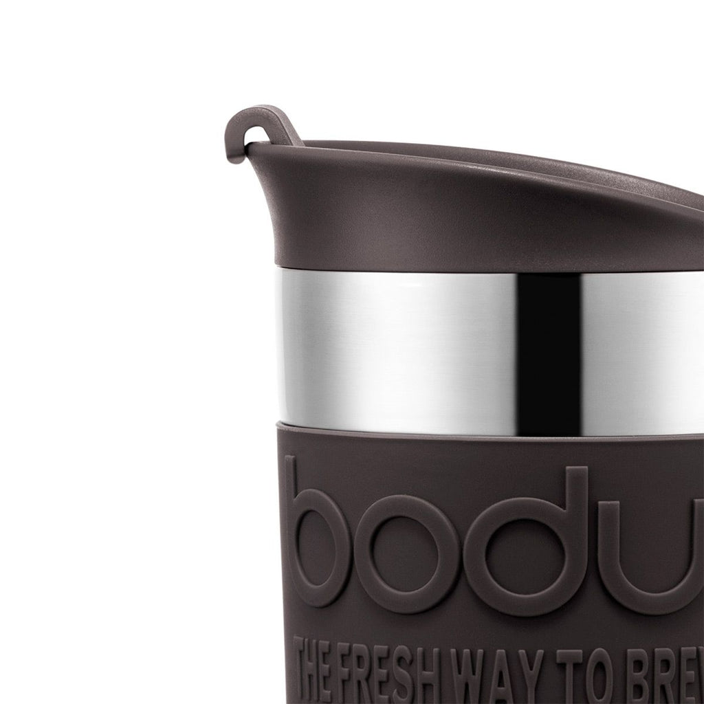 Image - Bodum TRAVEL MUG Vacuum Travel Mug, Small, 0.35L, 12oz, S/S, Dark Roast (Black)