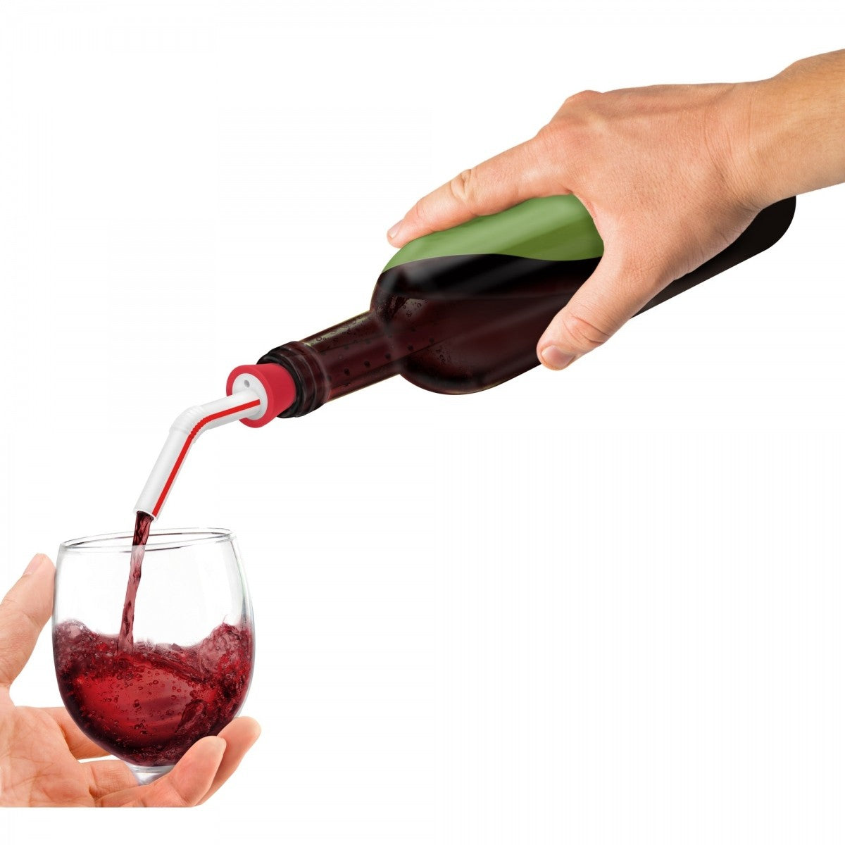 Image - Kitchen Craft Fred Bendy Straw-Shaped Wine Aerator, Red
