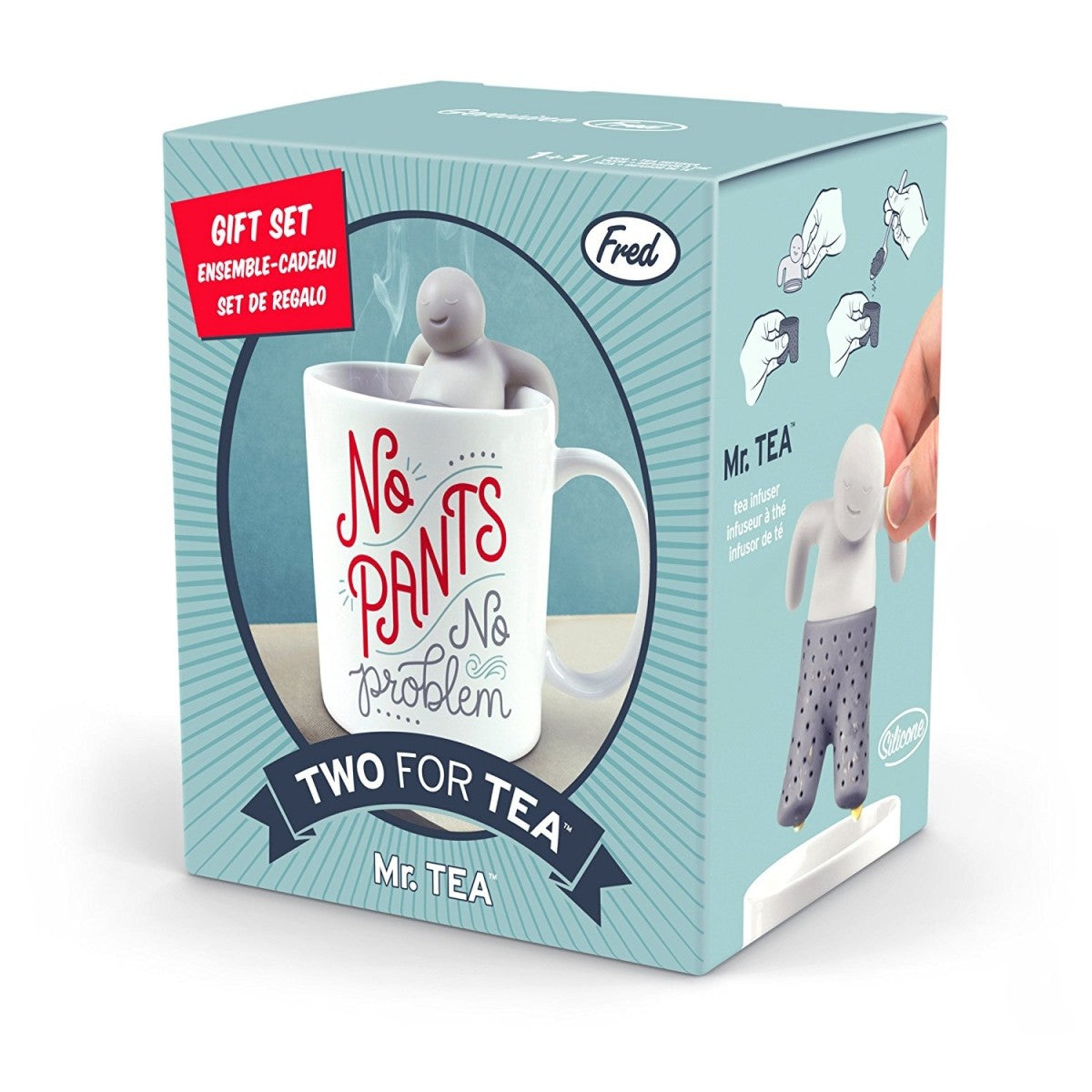 Image - Fred TWO FOR TEA Mug & Tea Infuser Gift Set, White