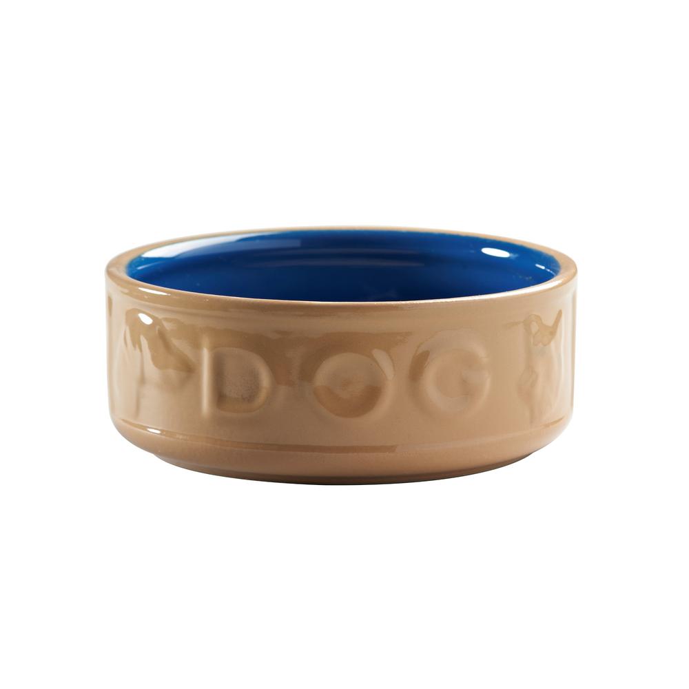 Mason Cash Lettered Dog Bowl, Cane & Blue, 18cm