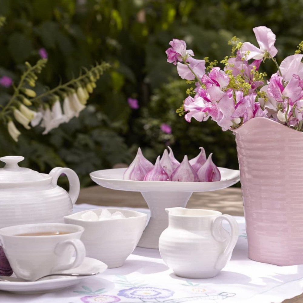 Portmeirion Sophie Conran Porcelain Teacup & Saucer, Set of 4, White