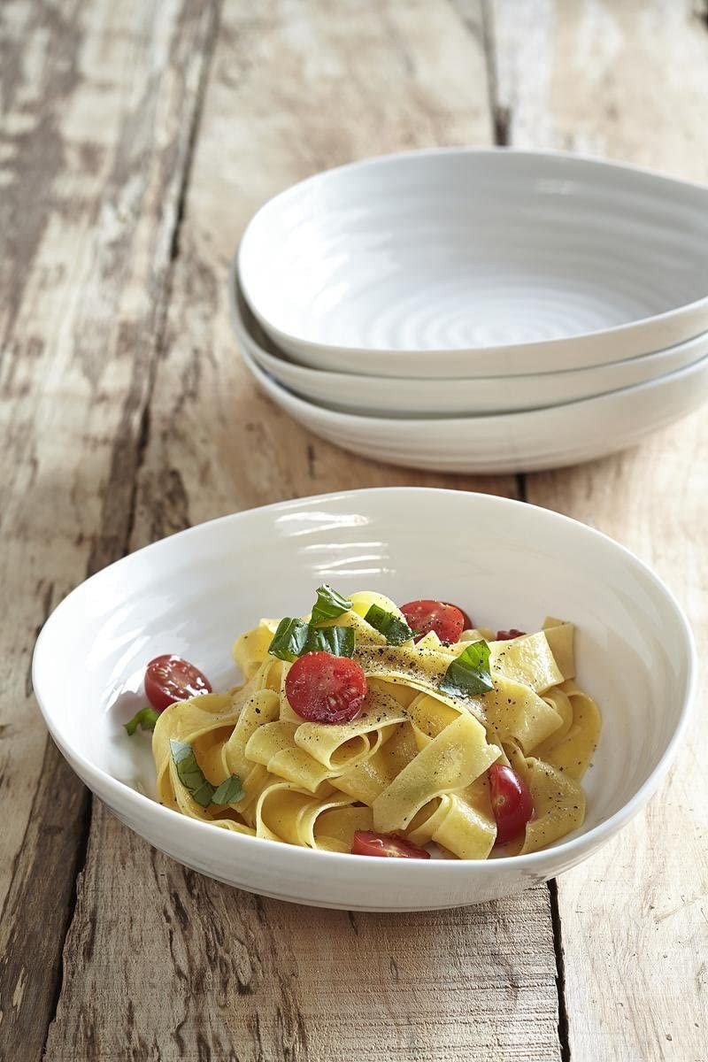Portmeirion Sophie Conran Porcelain Pasta Bowl, Set of 4, White