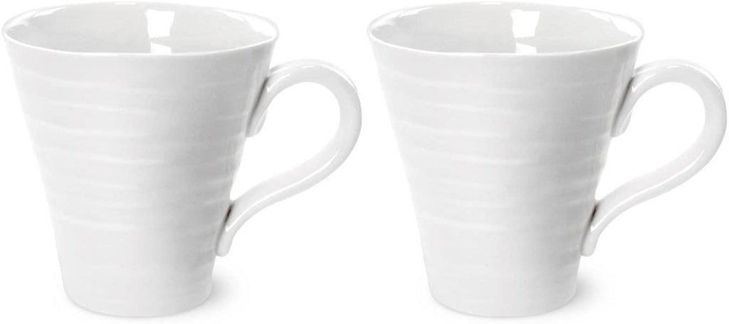 Portmeirion Sophie Conran Porcelain Small Solo Mugs, Set of 2, White