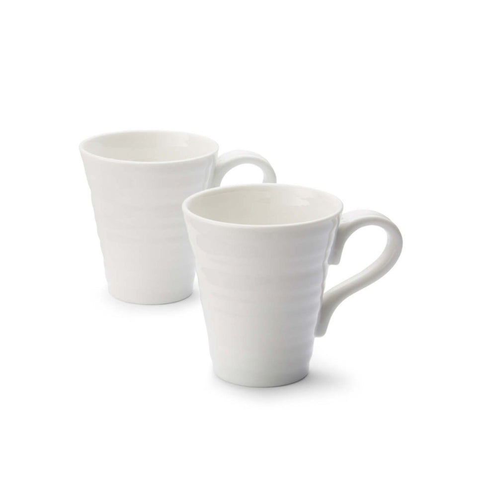 Portmeirion Sophie Conran Porcelain Small Solo Mugs, Set of 2, White
