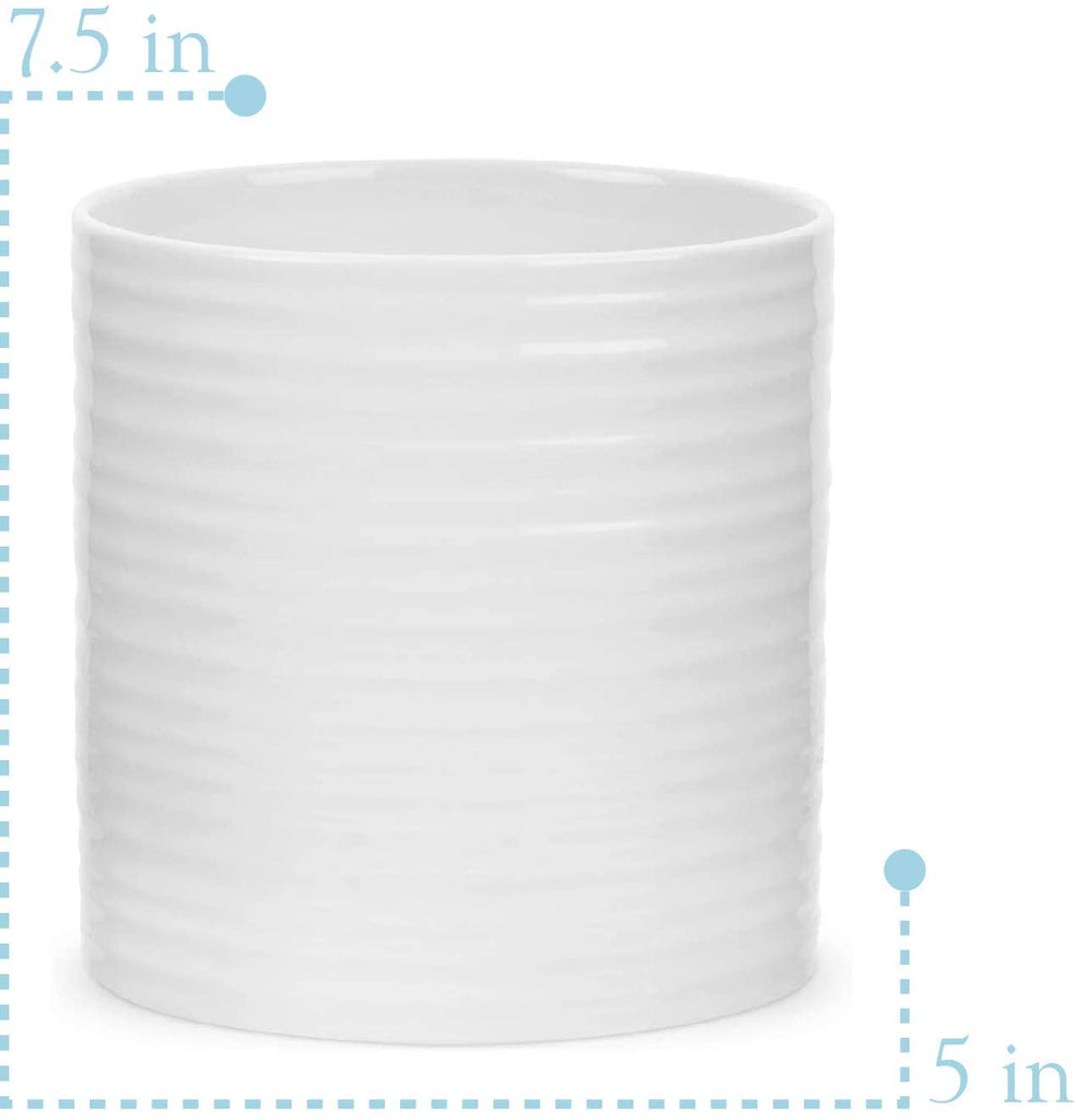 Portmeirion Sophie Conran Porcelain Large Oval Utensil Jar, White