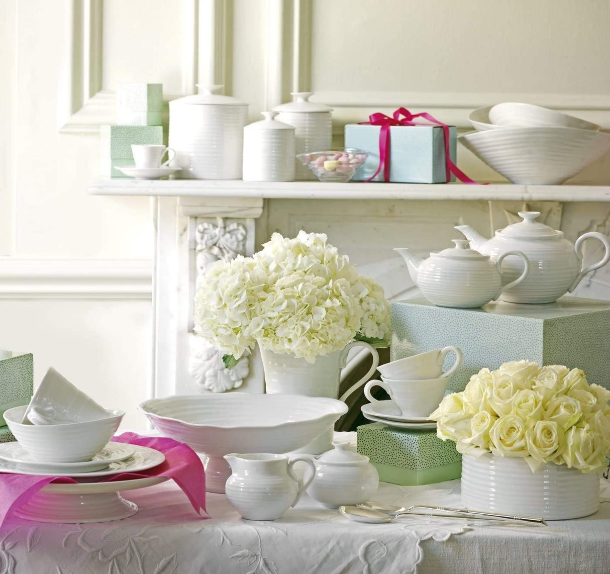 Portmeirion Sophie Conran Porcelain Large Oval Utensil Jar, White