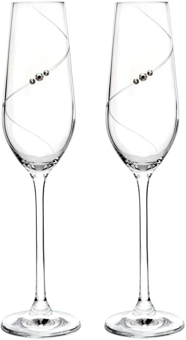 Portmeirion Auris Crystal Champagne Flute Glasses, Set Of 2