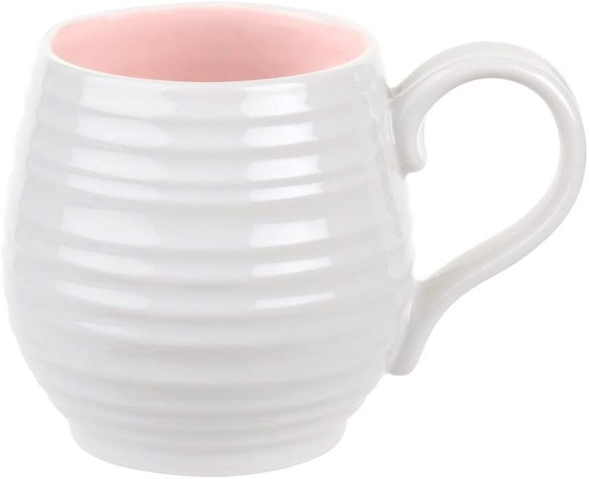 Portmeirion Sophie Conran Porcelain Honey Pot Barrel Mug, 10oz, Set Of 4, Pink