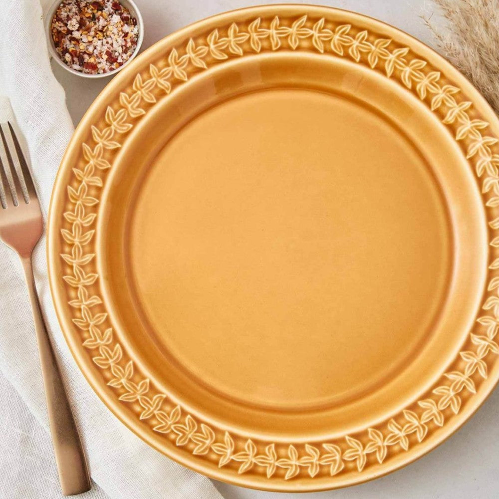 Portmeirion Botanic Garden Earthenware Harmony Amber Plates, Set Of 4