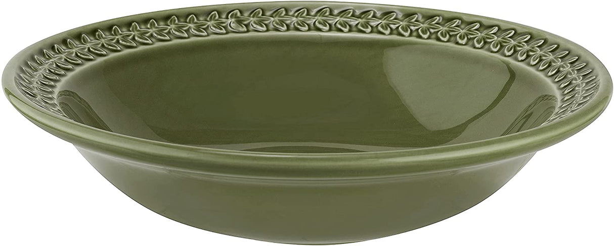 Portmeirion Botanic Garden Earthenware Harmony Pasta Bowl, Set of 4, Forest Green