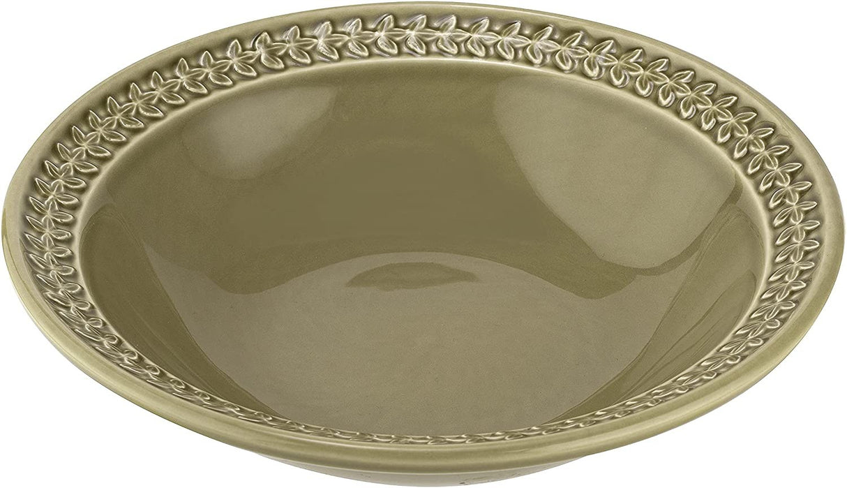 Portmeirion Botanic Garden Earthenware Harmony Pasta Bowl, Set Of 4, Moss Green