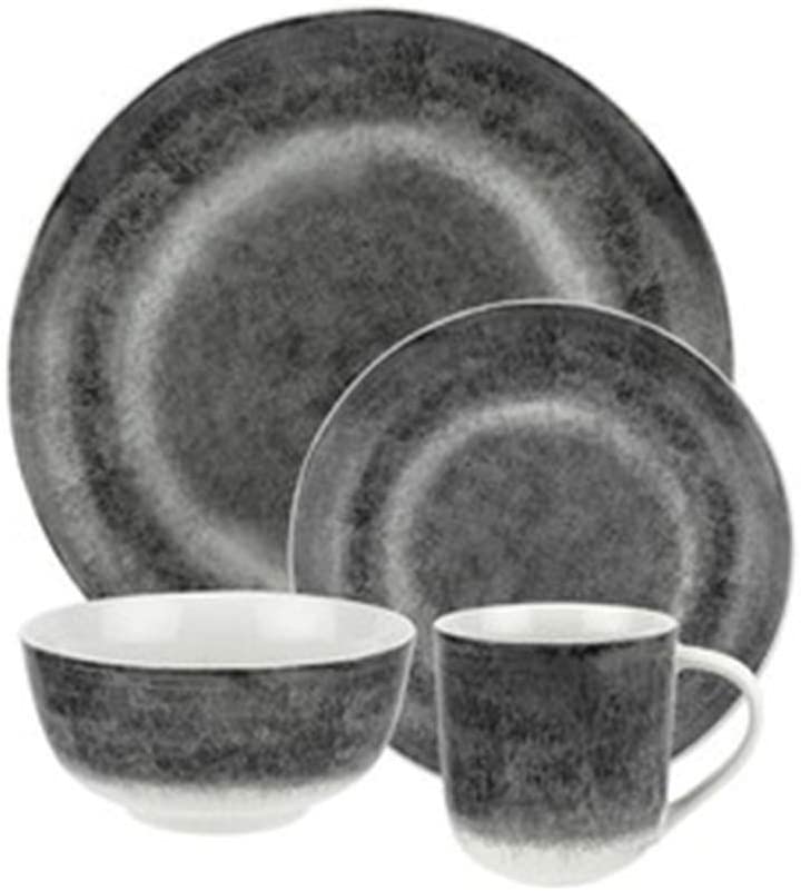 Image - Portmeirion Porcelain Dinnerware Set, 16pcs, Speckle Grey