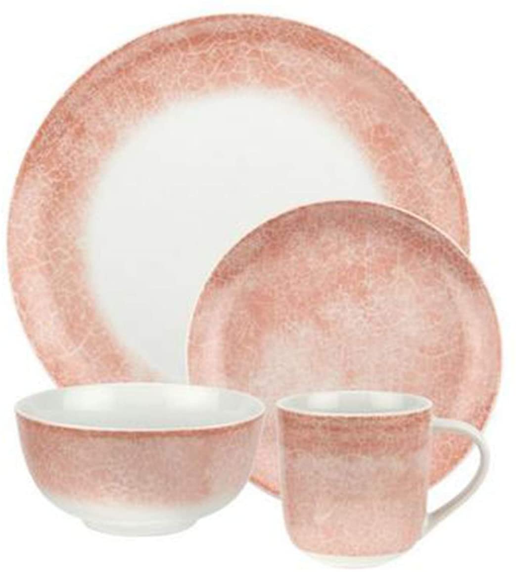 Image - Portmeirion Porcelain Dinnerware Set, 16pcs, Crackle Pink