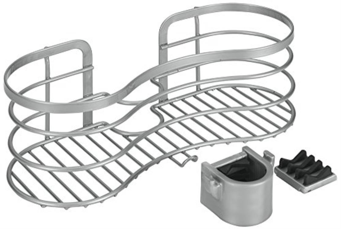 Image - Metaltex Viva Metallic Polytherm Shower Accessories Stand, Silver