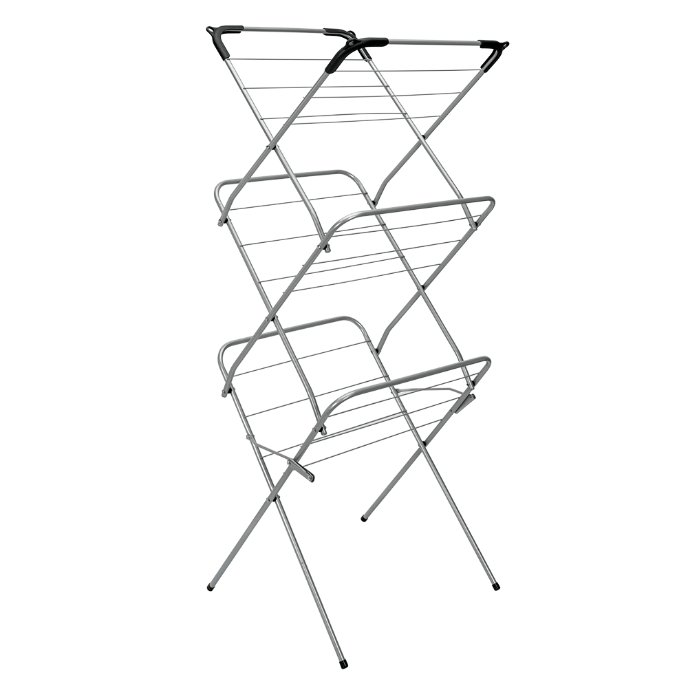 Image - Metaltex Concerto Slim 3 Tier Drying Rack, Silver