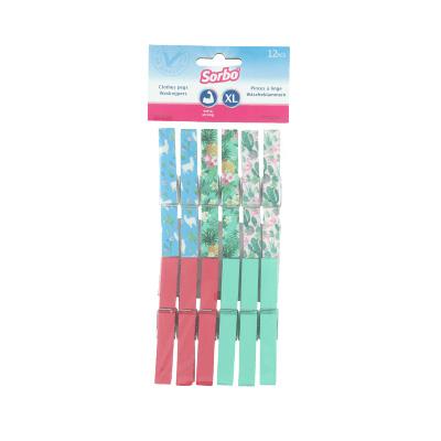 Image - Sorbo Clothes Pegs, 12pcs, Multi-Colour, Botanic Print
