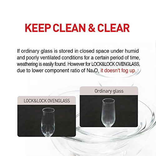Image - Lock & Lock Oven glass Round Container, 950ml, Clear