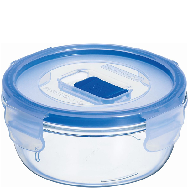 Image - Luminarc Pure Box Active Round Food Container with Lid, 42cl, Blue