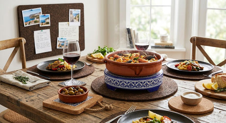 The Art of Mediterranean Hosting: Pairing Ceramic Hot Pot Rests with Cork Tableware
