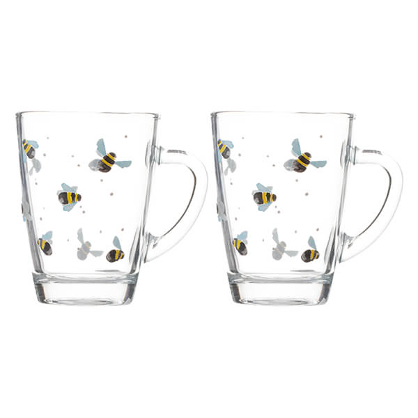 Price & Kensington Sweet Bee Glass Mugs, Set Of 2, 280ml