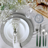 Rinkit Round Ribbed Charger Plates Set 33cm - 12pc