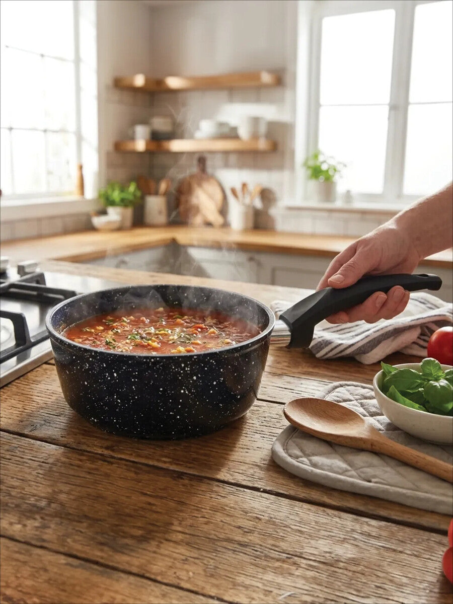 Orsina Stoneflam Saucepan with Glass Lid - 18cm