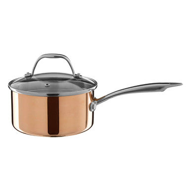 Orsina Minerva Copper Finish Saucepan with Lid - 16cm