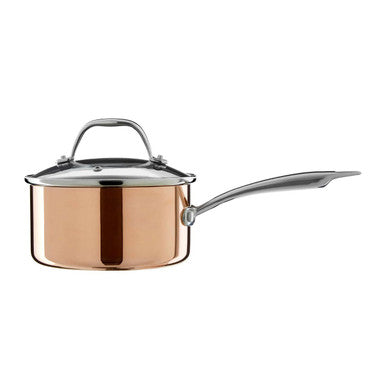 Orsina Minerva Copper Finish Saucepan with Lid - 16cm