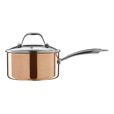 Orsina Minerva Copper Finish Saucepan with Lid - 18cm