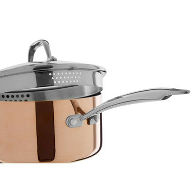 Orsina Minerva Copper Finish Saucepan with Lid - 18cm