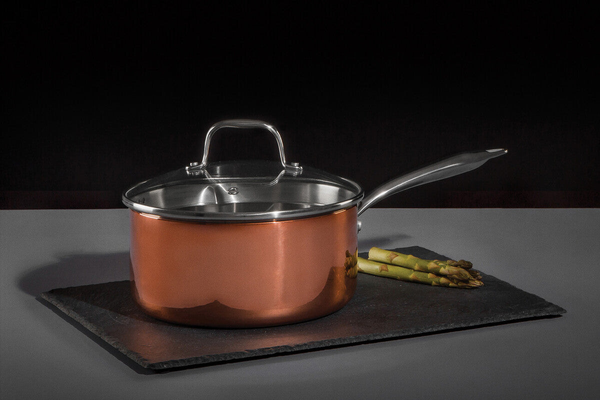 Orsina Minerva Copper Finish Saucepan with Lid - 20cm