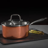 Orsina Minerva Copper Finish Saucepan with Lid - 20cm