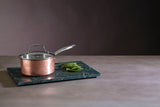 Orsina Minerva Hammered Copper Finish Saucepan with Lid - 16cm