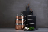Orsina Minerva Copper Finish Hammered Saucepan with Lid - 20cm