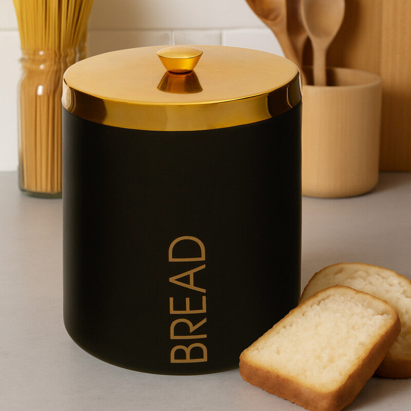 Orsina Liberty Black Enamel Finish Bread Bin
