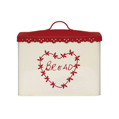 Orsina Anglaise Cream & Red Metal Bread Bin