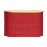 Orsina Alton Red Metal Bread Bin with Bamboo Lid