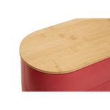 Orsina Alton Red Metal Bread Bin with Bamboo Lid