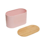 Orsina Alton Pink Metal Bread Bin with Bamboo Lid