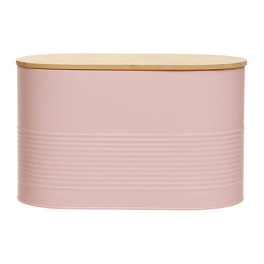 Orsina Alton Pink Metal Bread Bin with Bamboo Lid