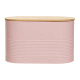 Orsina Alton Pink Metal Bread Bin with Bamboo Lid