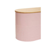 Orsina Alton Pink Metal Bread Bin with Bamboo Lid