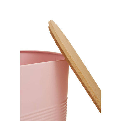 Orsina Alton Pink Metal Bread Bin with Bamboo Lid