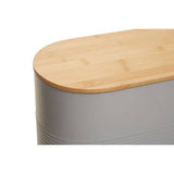 Orsina Alton Grey Metal Bread Bin with Bamboo Lid