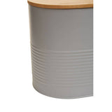 Orsina Alton Grey Metal Bread Bin with Bamboo Lid