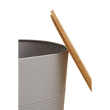 Orsina Alton Grey Metal Bread Bin with Bamboo Lid