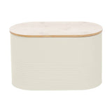 Orsina Alton Cream Metal Bread Bin with Bamboo Lid